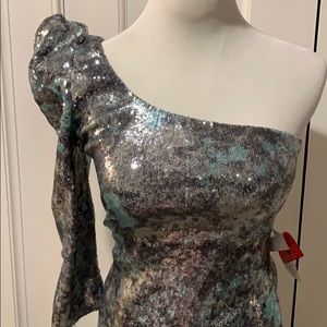 ASOS sequin one shoulder dress